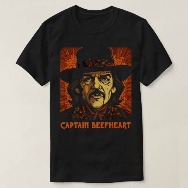 Captain Beefheart Retro Original Fan Art T-Shirt (Design Front)