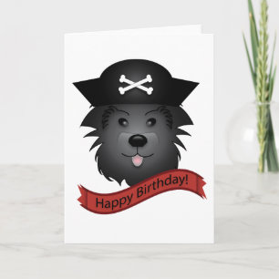 Captain Black Dog - Greeting Card, Standard white Card