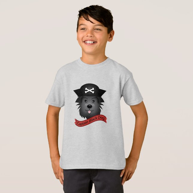 Captain Black Dog - Kids' Basic T-Shirt (Front Full)