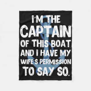 Captain Boater Boating Pontoon Summer Vacation Gif Fleece Blanket
