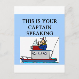captain boating sailing joke postcard