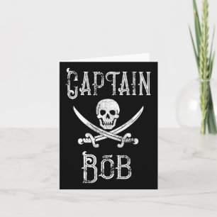 Captain Bob - Vintage Personalized Pirate Boating  Card