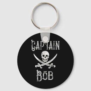 Captain Bob - Vintage Personalized Pirate Boating Keychain