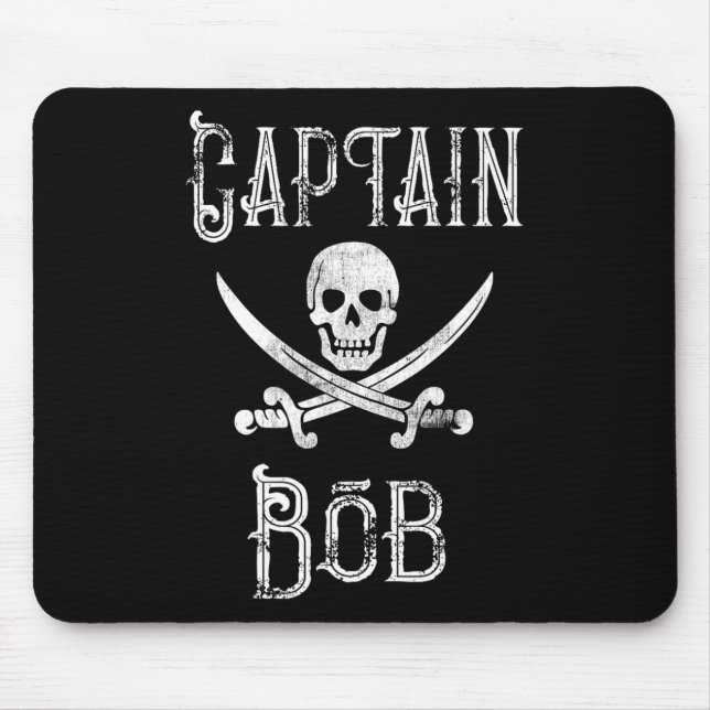 Captain Bob - Vintage Personalized Pirate Boating  Mouse Pad (Front)