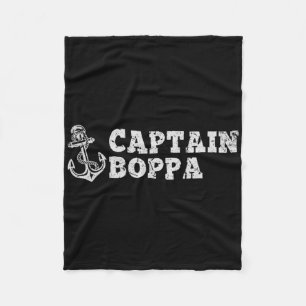 Captain Boppa Sailing Boating Vintage Boat Anchor  Fleece Blanket