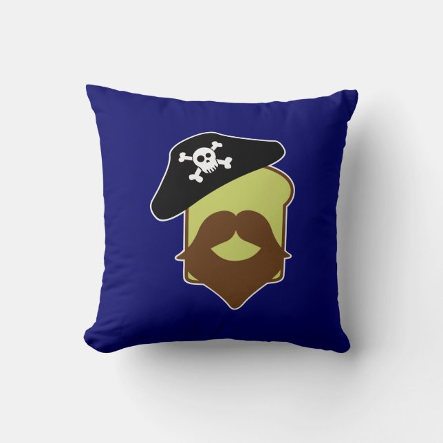 Captain Breadbeard Throw Pillow (Front)