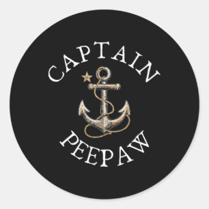 Captain Bunnyaw Boat Sailing Boating Vintage Ancho Classic Round Sticker