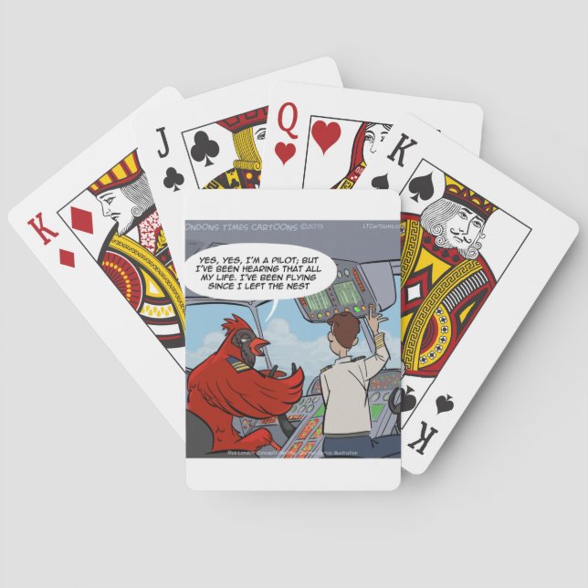 Captain Byrd Flies A Jumbo Jet Funny Playing Cards (Back)