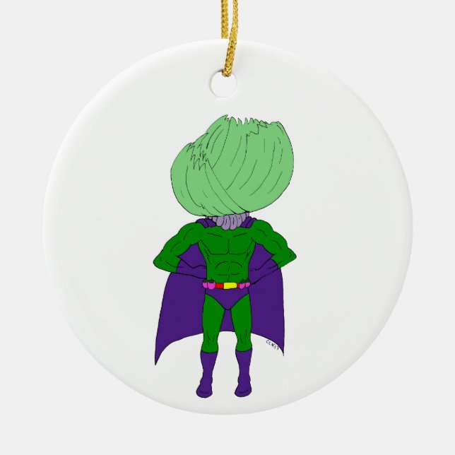 Captain Cabbage  Ceramic Ornament (Front)