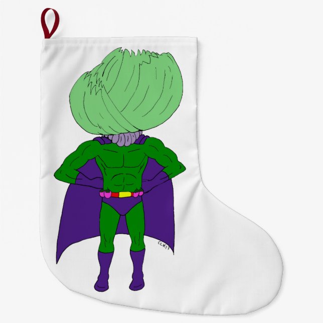 Captain Cabbage  Large Christmas Stocking (Front)