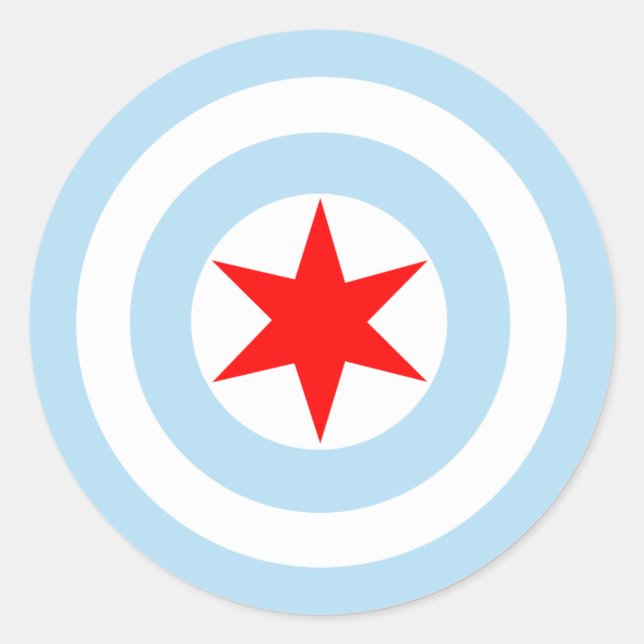 Captain Chicago Flag Shield Round Stickers (Front)