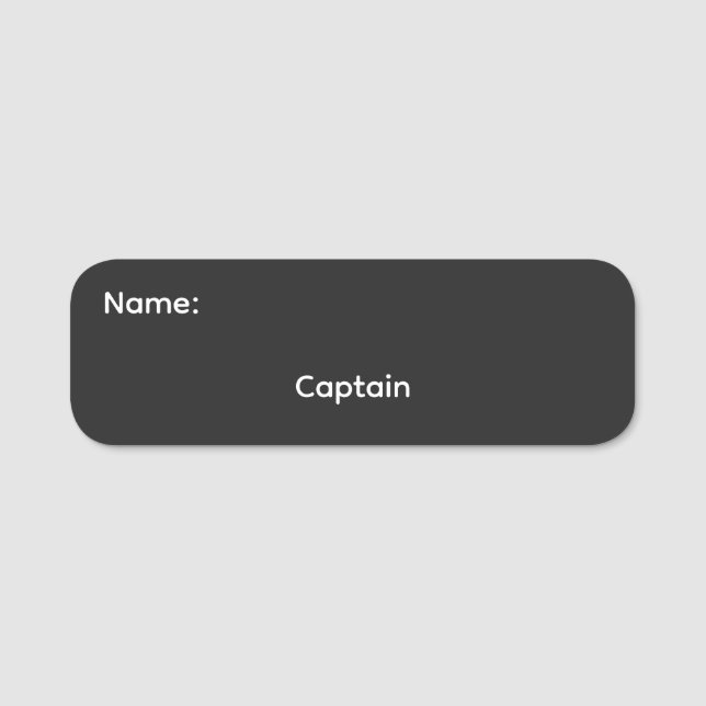 Captain Classic Name Tag Magnetic (Front)