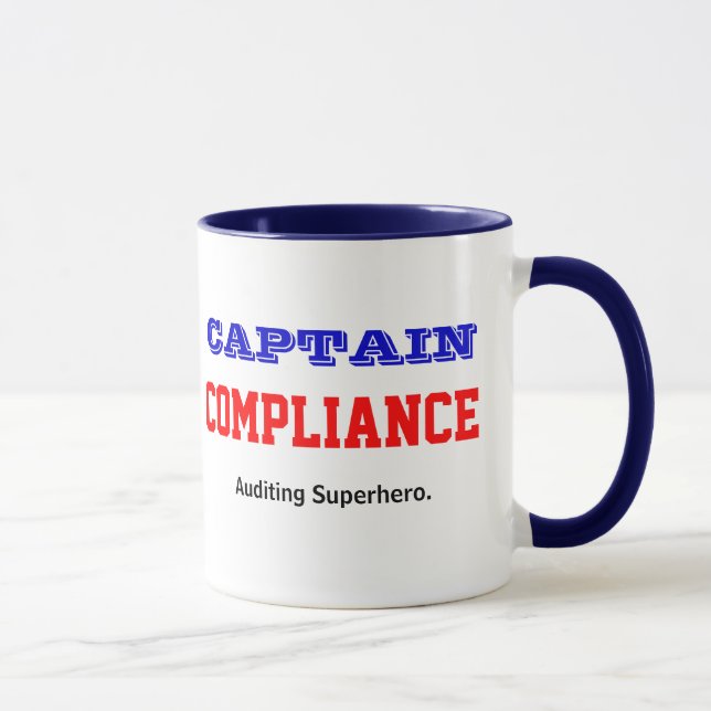 Captain Compliance | Auditing Superhero Auditor Mug (Right)