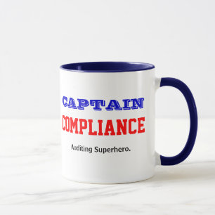 Captain Compliance Male Auditor Superhero Mug