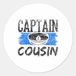 Captain Cousin Yacht Crew Boat Ship Classic Round Sticker