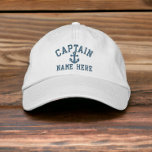 Captain - customizable embroidered hat<br><div class="desc">Embroidered Captain customizable cap .. ideal for sailors .. personalize this captain and anchor cap with your own custom text for FREE .. from Ricaso</div>