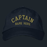 Captain - customizable embroidered hat<br><div class="desc">Embroidered Captain customizable cap .. ideal for sailors .. personalize with your own custom text for FREE .. from Ricaso</div>