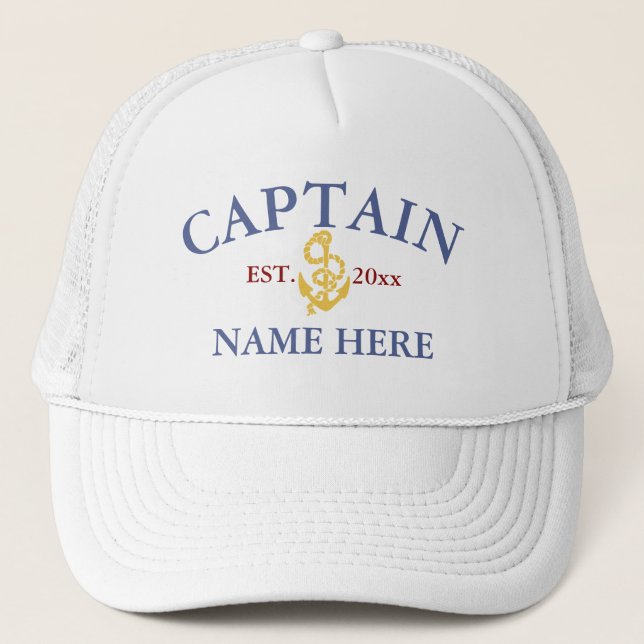 Captain - customizable trucker hat (Front)