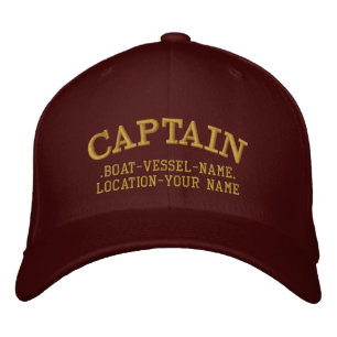 CAPTAIN customizable Your Boat Your Name Embroidered Hat