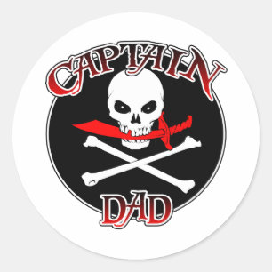 Captain Dad (Cutlass)Sticker Classic Round Sticker