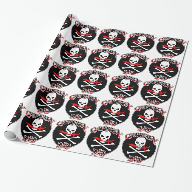 Captain Dad (Cutlass) Wrapping Paper (Unrolled)