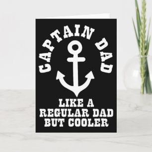 Captain Dad Like A Regular Dad But Cooler Boat Boa Card
