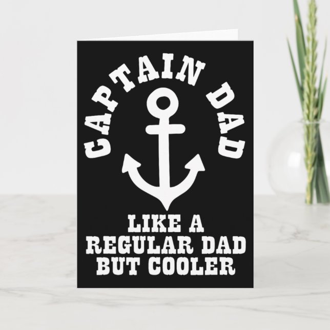 Captain Dad Like A Regular Dad But Cooler Boat Boa Card (Front)
