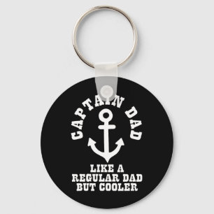 Captain Dad Like A Regular Dad But Cooler Boat Boa Keychain