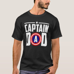 Captain Dad Superhero Men Fathers Day Vintage Dad T-Shirt