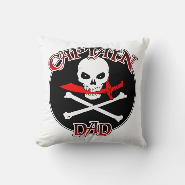 Captain Dad Throw Pillow (Front)