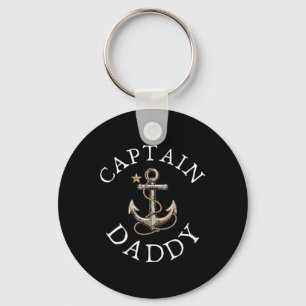 Captain Daddy Boat Sailing Boating Vintage Anchor Keychain