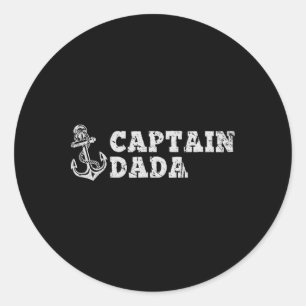 Captain Daddy Sailing Boating Vintage Boat Anchor Classic Round Sticker