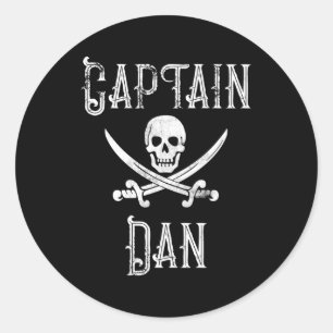Captain Dan Personalized Pirate Py Classic Round Sticker