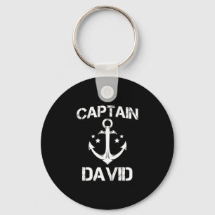Captain david funny birthday name boat gift keychain