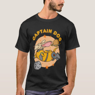 Captain Dog Planets Astronaut Tourist Space Dog T-Shirt