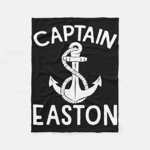 Captain Easton Anchor Yacht Boat Boating Ship Fleece Blanket
