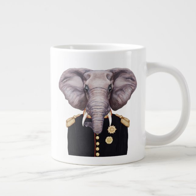 Captain Elephant Large Coffee Mug (Right)