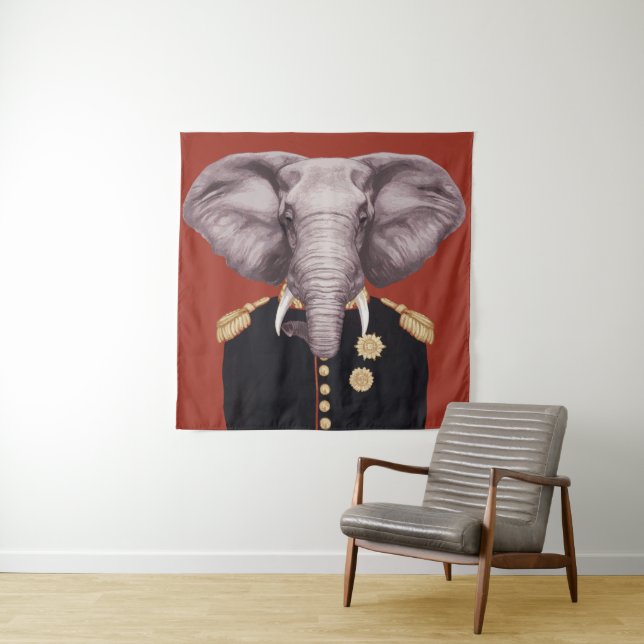 Captain Elephant Tapestry (In Situ)