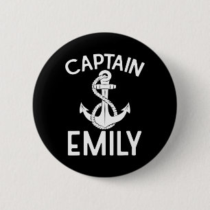 Captain Emily Sailing Boating Boat Ship Yacht 2 Inch Round Button