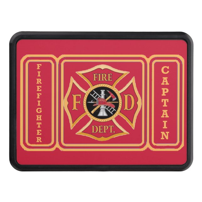 Captain Firefighter Trailer Hitch Cover (Front)