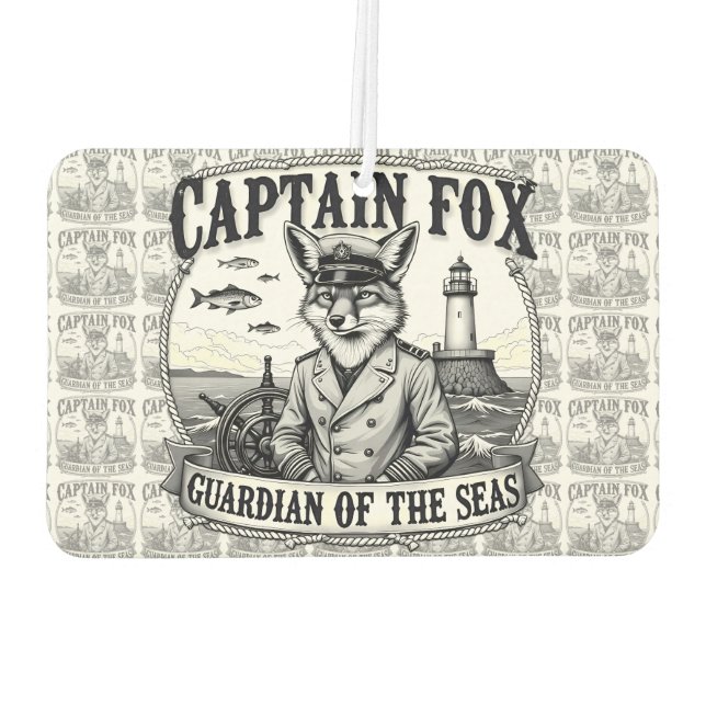 Captain Fox Guardian of Seas Nautical Design Air Freshener (Back)