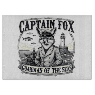 Captain Fox Guardian of Seas Nautical Design Cutting Board