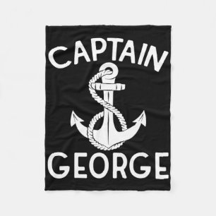 Captain George Boating Yacht Boat Ship Anchor Fleece Blanket