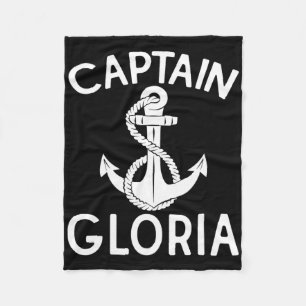 Captain Gloria Yacht Ship Boating Boat Anchor Fleece Blanket