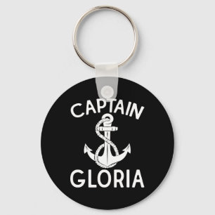 Captain Gloria Yacht Ship Boating Boat Anchor Keychain