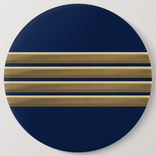 Captain gold stripes 6 inch round button