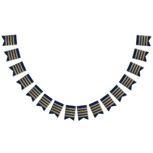 Captain gold stripes bunting flags