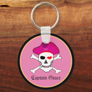 Captain Grace & Pirates Flag, Boat Holiday / Lady Keychain