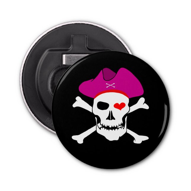 Captain Grace & Pirates Flag, Skull /boating party Bottle Opener (Front)