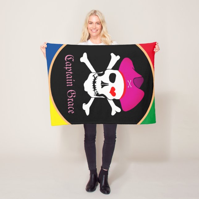 Captain "Grace" & Pirates - Treasure Island /Girls Fleece Blanket (In Situ)